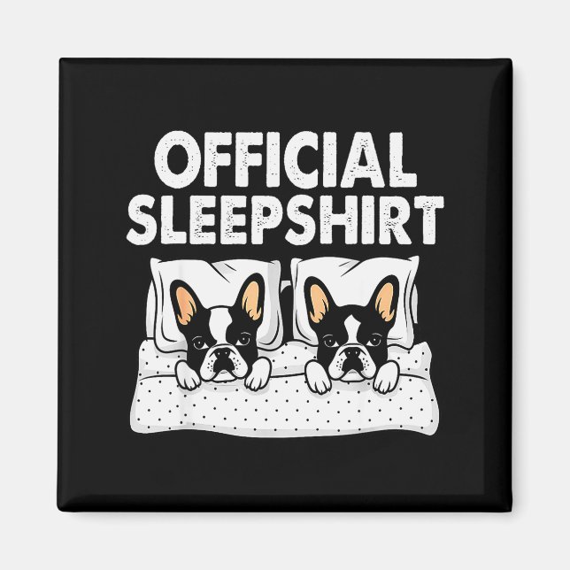 Boston Terrier Dog Sleep Pajamas Nightgown  Magnet (Framsidan)