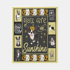 Boston Terrier du är min solskine Fleecefilt