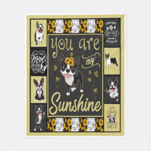 Boston Terrier du är min solskine Fleecefilt