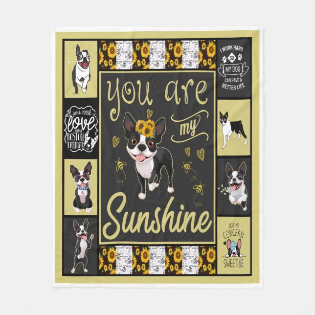 Boston Terrier du är min solskine Fleecefilt (Framsidan)
