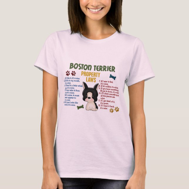 Boston Terrier Egendom Laws 4 Tee (Framsida)