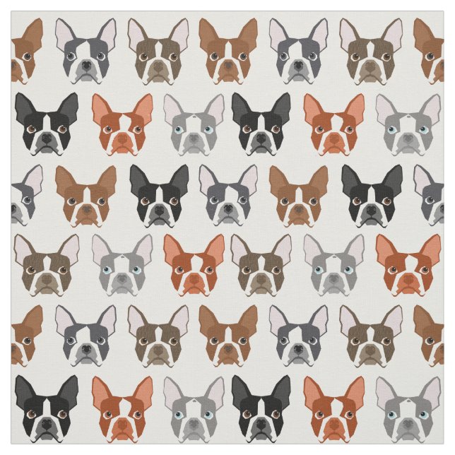 Boston Terrier Fabric Tyg (Provkarta)