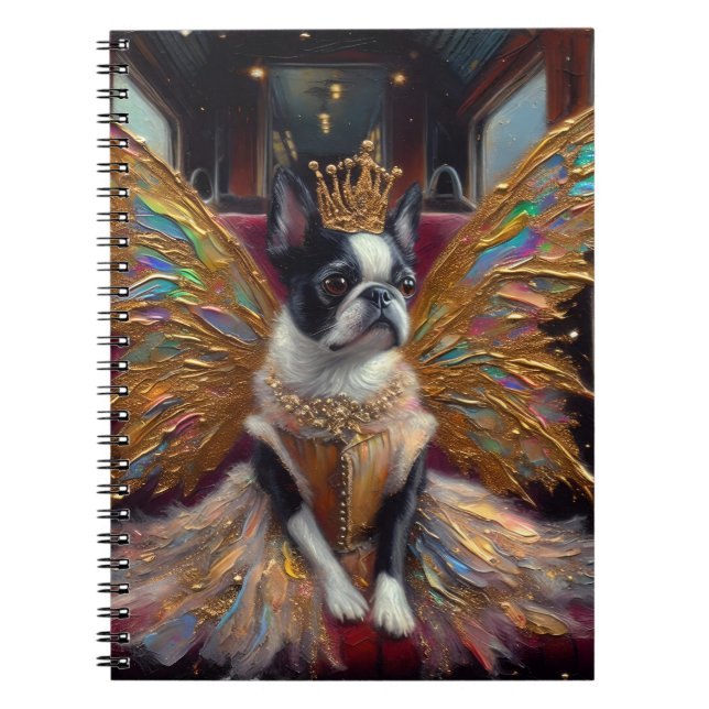 Boston Terrier Fairy Anteckningsbok (Framsidan)