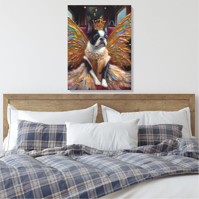 Boston Terrier Fairy Canvastryck (Insitu (sovrum))