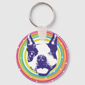 Boston Terrier - färgstarka cirklar Nyckelring
