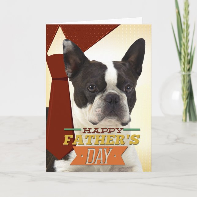 Boston Terrier Fars dag Card Kort (Framsida)