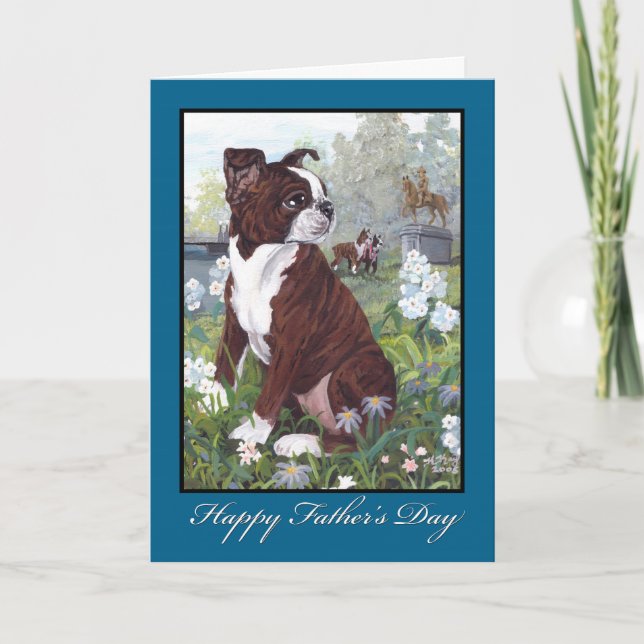 Boston Terrier Fars dag Card Kort (Framsida)