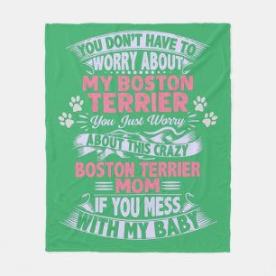 "Boston Terrier" filt. Fleecefilt