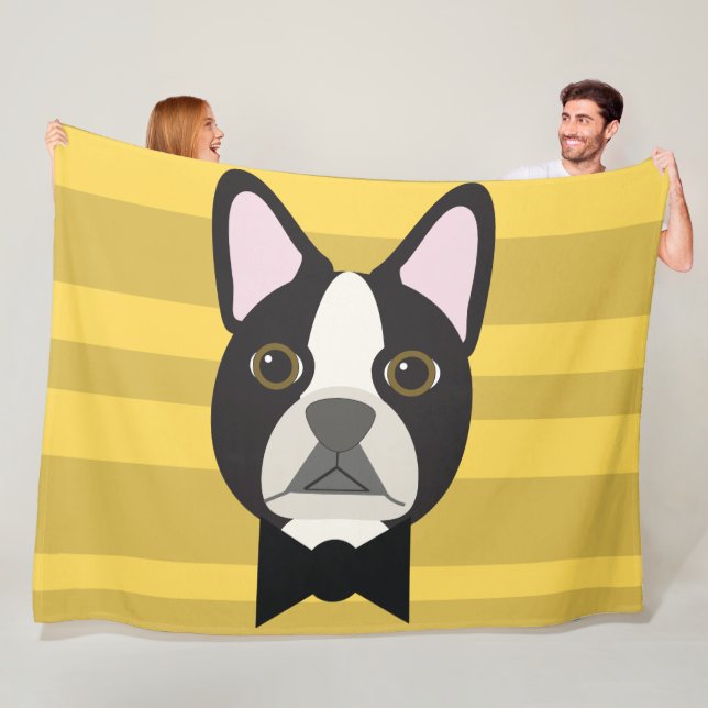 Boston Terrier Fleecefilt (På plats)