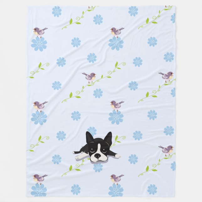 Boston Terrier Fleecefilt (Framsidan)