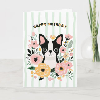 Boston Terrier Födelsedagskort Helgkort