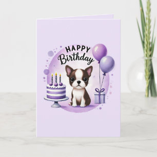 Boston Terrier Födelsedagskort Helgkort