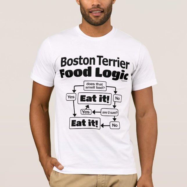 Boston Terrier Food Logic T Shirt (Framsida)