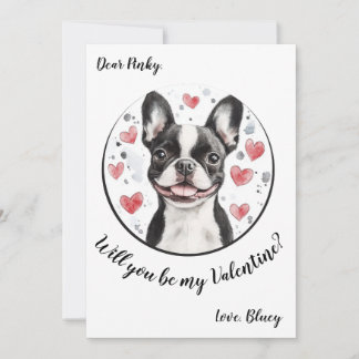 Boston Terrier för anpassade Valentines dagskort Julkort