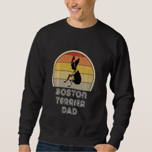 Boston Terrier för kvinnor Retro Boston Terrier Pa Lång Ärmad Tröja