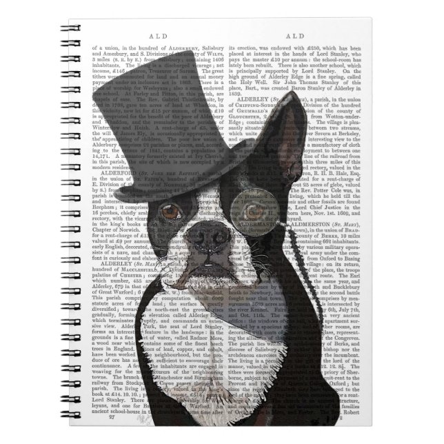 Boston Terrier, Formal Hound and Hat Anteckningsbok (Framsidan)