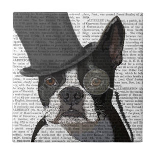 Boston Terrier, Formal Hound and Hat Kakelplatta