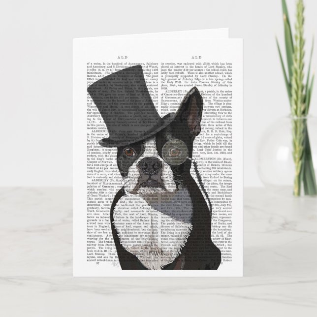 Boston Terrier, Formal Hound and Hat Kort (Framsida)