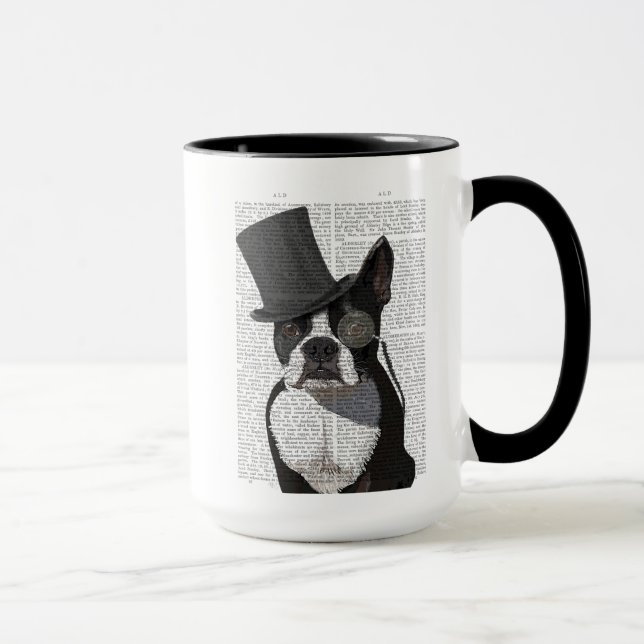 Boston Terrier, Formal Hound and Hat Mugg (Höger)