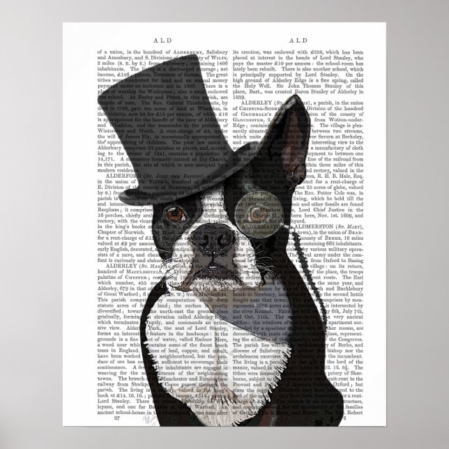Boston Terrier, Formal Hound and Hat Poster (Framsidan)