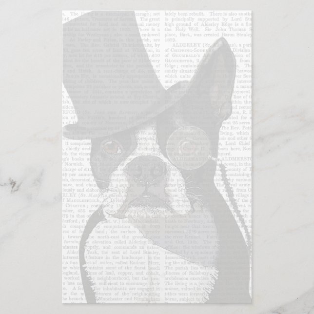 Boston Terrier, Formal Hound och Hat Brevpapper (Framsida)
