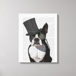 Boston Terrier, Formal Hound och Hat Canvastryck