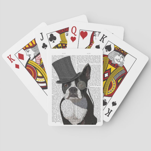 Boston Terrier, Formal Hound och Hat Casinokort (Baksidan)