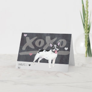 Boston Terrier - Fransk Bulldog Valentines day Helgkort