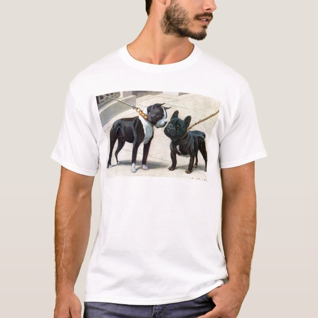 Boston Terrier & franskbulldogg Tee Shirt (Framsida)