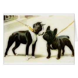 BOSTON TERRIER&FRENCH BULLDOGG HÄLSNINGSKORT