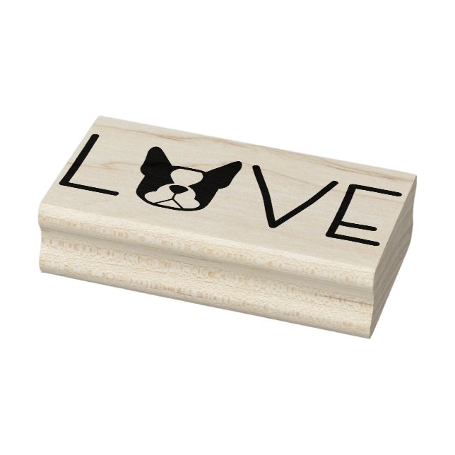 Boston Terrier frimärke - Boston L O V E Stämpel (Stämpel)