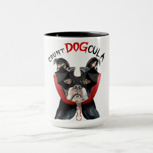 Boston Terrier Funny Count DOGcula Halloween Mugg