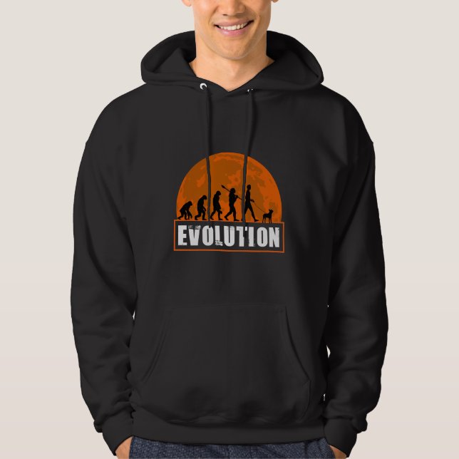 Boston Terrier Funny Human Evolution Hoodie (Framsida)
