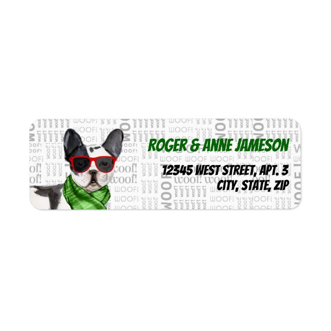 Boston Terrier Funny Jul Returadress Returadress Etikett (Framsidan)