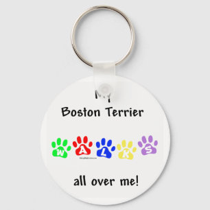 Boston Terrier går över mig - nyckelkedja Nyckelring