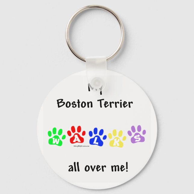 Boston Terrier går över mig - nyckelkedja Nyckelring (Framsida)
