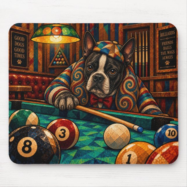 Boston Terrier, Geometrisk mosaik Musmatta (Framsidan)