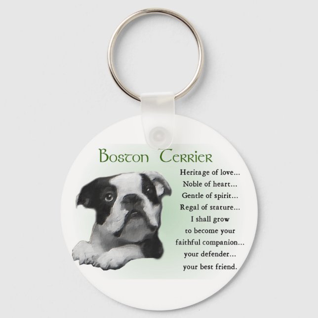 Boston Terrier Gifts Nyckelring (Framsida)