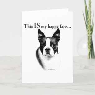 Boston Terrier Glad Ansikte Kort