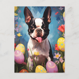 Boston Terrier Glad påsk Vykort