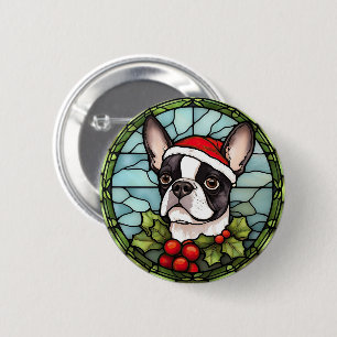 Boston Terrier Glas-in-ram Jul Knapp