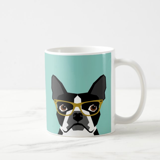 Boston Terrier Glass Mugg (Höger)