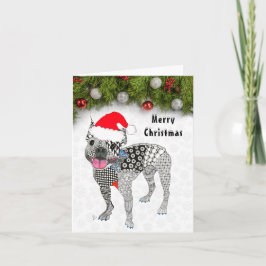 Boston Terrier God jul Greeting Card Helgkort