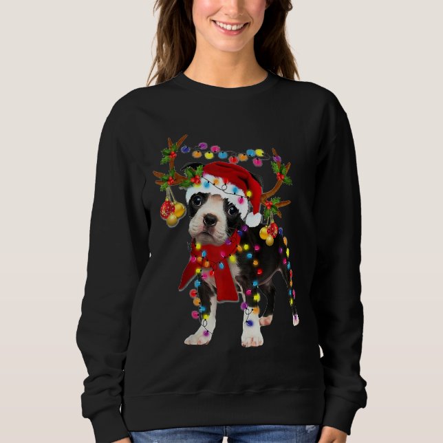 Boston Terrier Gorgous Reindeer Light Wire Fox Te T Shirt (Framsida)