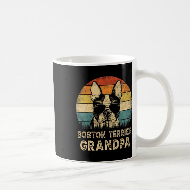 Boston Terrier Grandpa Hundälskare Fars dag Kaffemugg (Höger)
