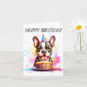 Boston Terrier Grattis på födelsedagen Kort