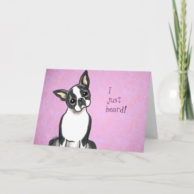 Boston Terrier Grattiss Anpassningsbar Kort (Framsida)