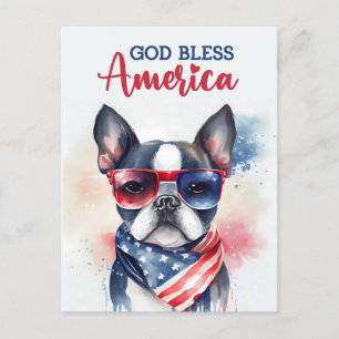 Boston Terrier, Gud välsigne Amerika vykort