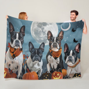 boston terrier Halloween Kuslig Fleecefilt