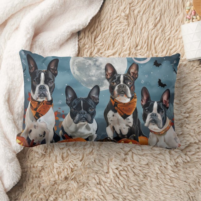 boston terrier Halloween Kuslig Lumbarkudde (Filt)